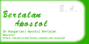 bertalan apostol business card